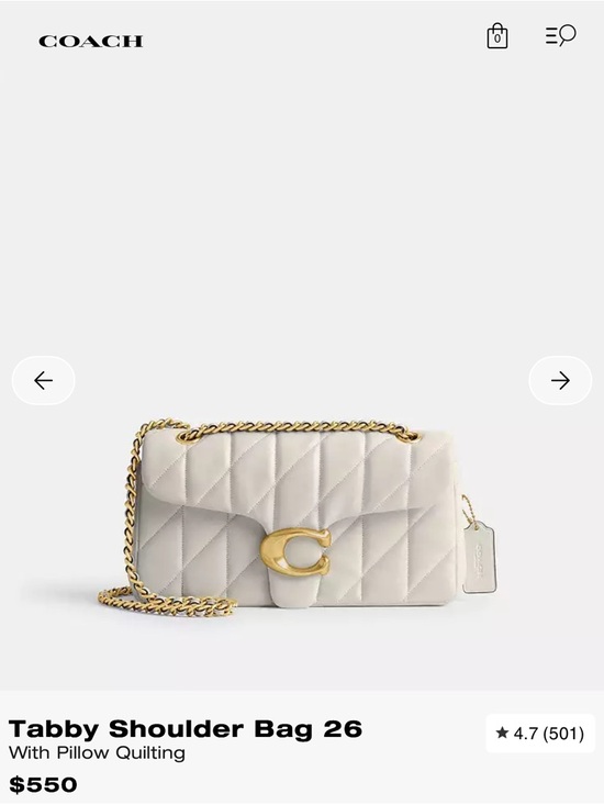 Coach Handbags - BRAND NEW - Coach Tabby Shoulder Bag 26 in Chalk with Gold Hardware
